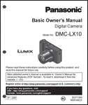 Panasonic DMC-LX10 Basic Digital Camera User Guide Instruction Manual. Fixed Price $9.95.