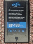 Reytric BP-190 (13400MAH) Mount/v-lock Battery Compatible (no Charger). Fixed Price $120.00.