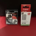 Oem Canon LP-E5 Li-ion Battery Pack Genuine New Old Stock And Filter Protector. Fixed Price $35.00.