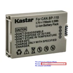 Kastar Fully Decoded Battery For Canon BP110 BP-110 Charger. Fixed Price $29.99.