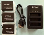 3 Gopro Hero 4 Batmax Batteries 1680MAH W/charger New. Fixed Price $17.77.