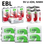 Ebl 600MAH Li-ion Rechargeable Batteries / 280MAH Nimh 9VOLT Battery Lot. Fixed Price $12.99.