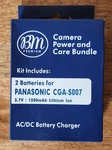 Bm Camera Power And Care Bundle 2 Batteries For Panasonic Cga - S007 Charger Kit. Fixed Price $17.99.