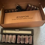 Jesspow 8-SLOT CR123A Battery Charger With 16 Rechargeable Batteries, Usb. Fixed Price $6.48.