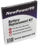 NP99SP NEWPOWER99 Battery Kit For Garmin Approach S10 With Tools, Video Instr.... Fixed Price $68.87.