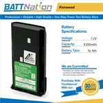 7.2V 1200MAH Nimh Battery For Kenwood KNB-14, KNB-14A, KNB-15, KNB-15A, KNB-15H. Fixed Price $20.00.