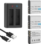 Geekam NP-40 Pack, 1500MAH Rechargeable BATTERY(3-PACK) With Black. Fixed Price $31.23.