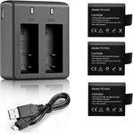 Vvhooy 3X1050 Battery Charger With Batteries For Action Cameras Usb Ports. Fixed Price $21.09.