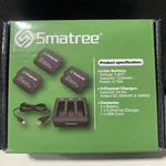Smatree Battery (3 Pack) And 3-CHANNEL Charger, 3.85V 1220 Mah 4.7 Wh.. Fixed Price $29.59.