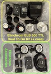 Elinchrom ELB500 Ttl Off Camera Flash Dual Togo Kit, & Remotes, Ect.. Fixed Price $1500.00.