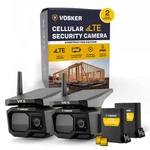 Vosker Vkx 4G Lte Solar Security Camera 2 Pack Construction Wireless IP65. Fixed Price $251.99.