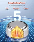 Button Cell Battery, Pack (40 Count) LR44 Alkaline Batteries Non-mercury, AG1. Fixed Price $24.95.