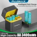 Pujimax 8 Pcs 1.5V 3400MWH Rechargeable Aa Lithium-ion Batteries + Charging Dock. Fixed Price $17.99.