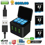 Pack Hero 12 Battery & 3-CHANNEL Charger For Gopro 9 10 11. Fixed Price $28.99.