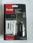 (2) New Focus Rechargeable Replacement Battery Travel Charger FC-LPE8. Fixed Price $19.99.
