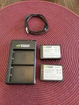 Wasabi Power Charger And 2 (two) BTR-BLX1 Batteries For OM-1. Fixed Price $50.00.