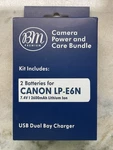 Bm Camera Power And Care Bundle Canon LPE6N (2) Batteries Dual Bay Charger. Fixed Price $8.47.