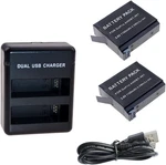 Battery (2 Pack) And Daul Charger For Gopro Black HEROR4 Silver. Fixed Price $24.56.