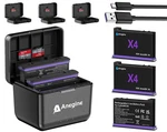 Anegine INSTA360 X4 Battery Pack 2500MAH + Slot Charger Dock Fast Usb. Fixed Price $38.95.