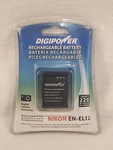 Digipower Rechargeable Battery BP-NKL12 Replacement Nikon EN-EL12 900MAH, New!. Fixed Price $9.99.
