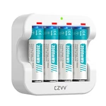 Czvv 3500MWH Rechargeable Aa Lithium Batteries 1.5V Li-ion Battery& Fast Charger. Fixed Price $23.70.