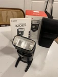 Canon 320EX Speedlite Reflex Flash - Bag, Stand, Original Box. Fixed Price $99.06.